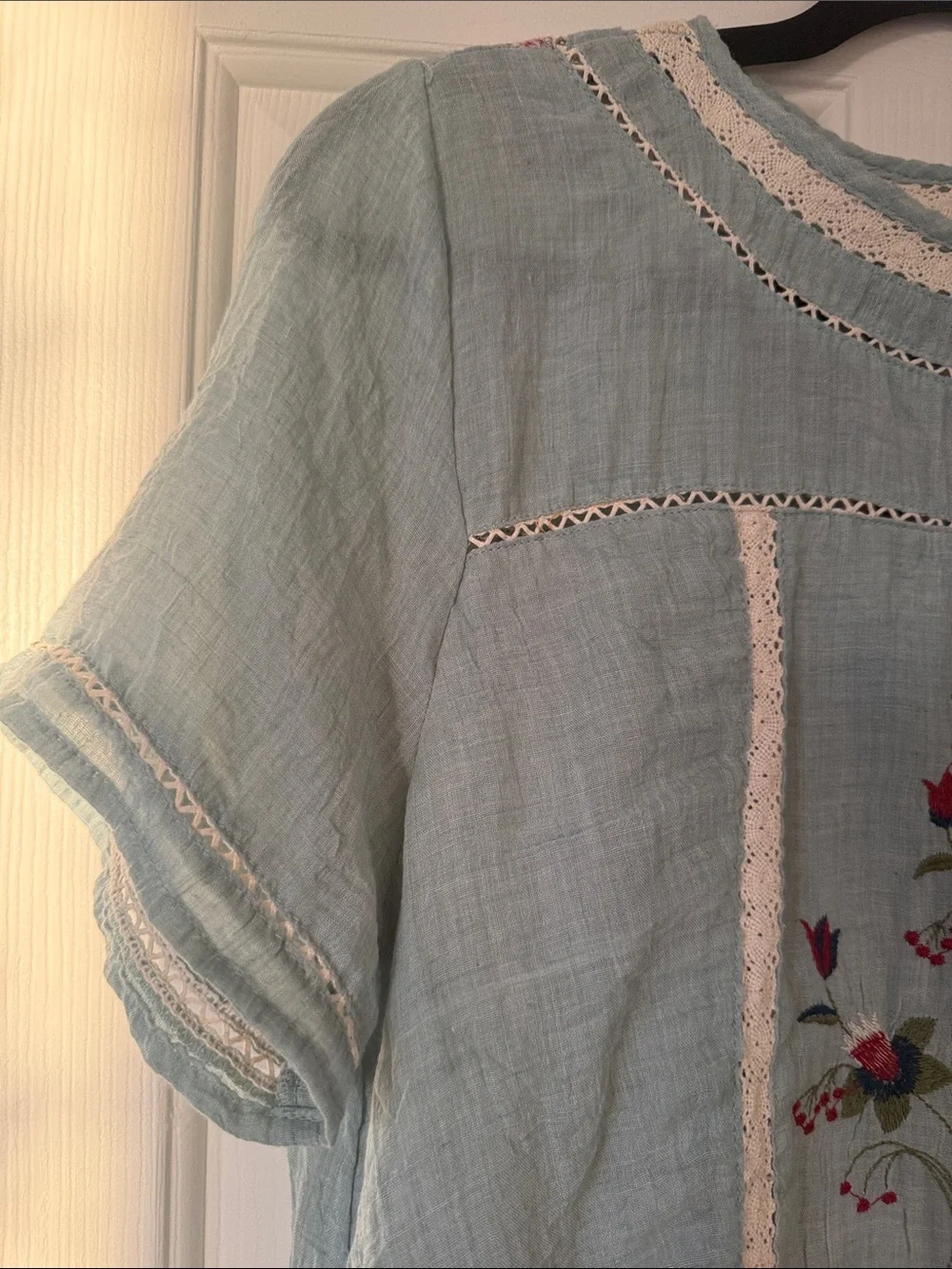 Umgee Dress Womens Large Boho Floral Embroidered Tunic Cottagecore Flirty - Picture 5 of 11